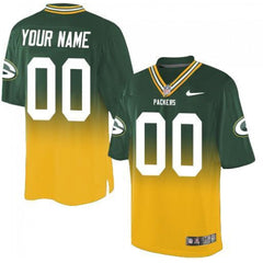 Green Bay Packers Customized Green/Gold Men's Stitched Elite Fadeaway Fashion NFL Jersey 