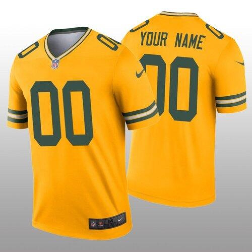 Men's Green Bay Packers Customized 2019 Gold Inverted Legend Stitched NFL Jersey 