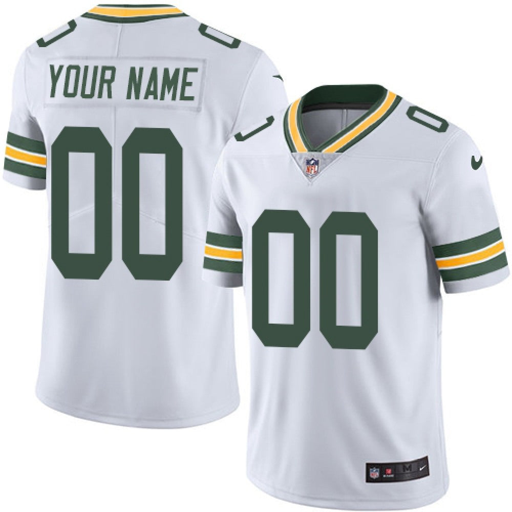 Men's Green Bay Packers Customized White Vapor Untouchable NFL Stitched Limited Jersey 