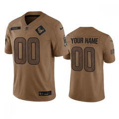 Men's Houston Texans Active Player Custom 2023 Brown Salute To Service Limited Stitched Jersey 
