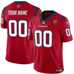 Men's Houston Texans Active Player Custom Red 2023 F.U.S.E. With John Madden Patch Vapor Limited Stitched Football Jersey 