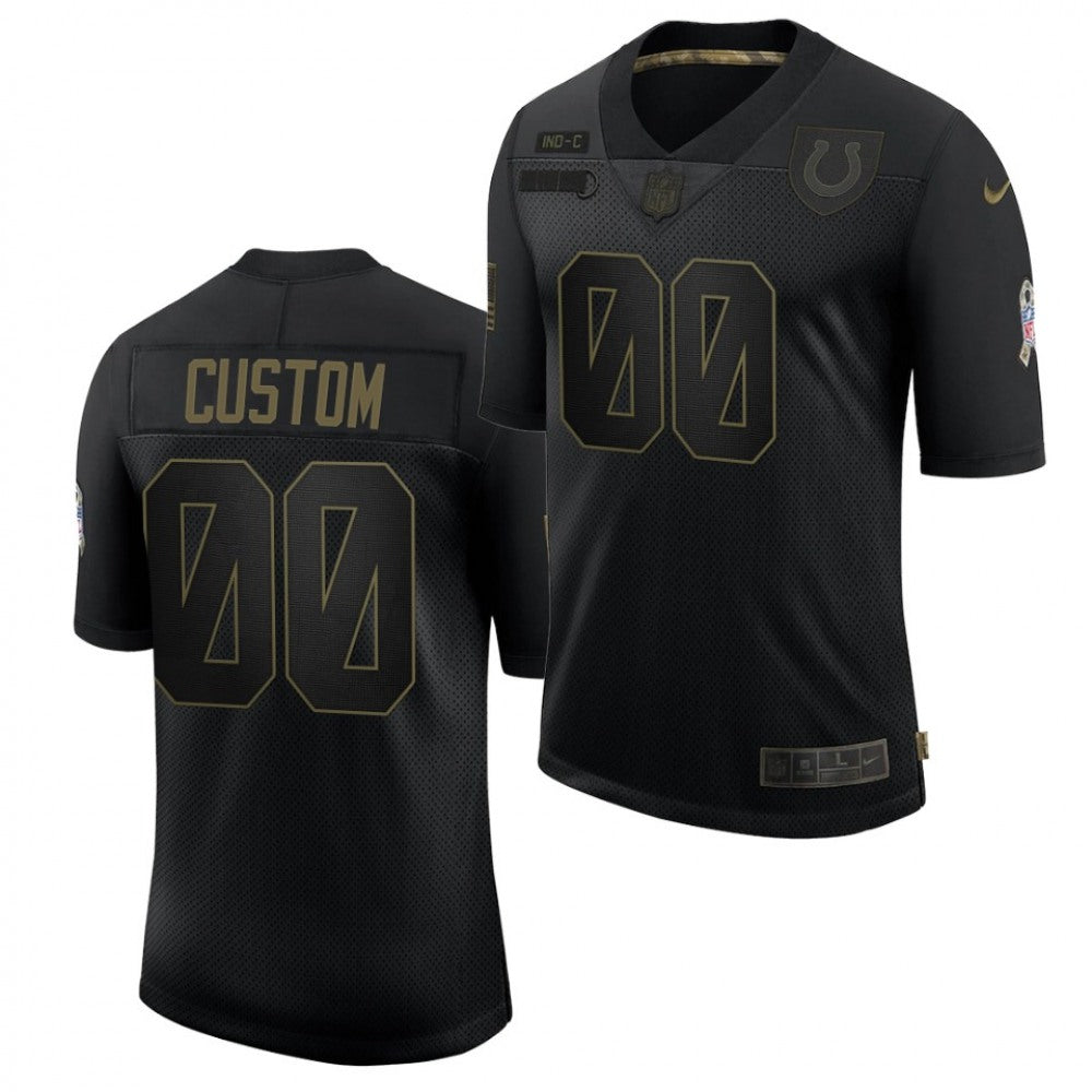 Men's Indianapolis Colts ACTIVE PLAYER Custom 2020 Black Salute To Service Limited Stitched Jersey 