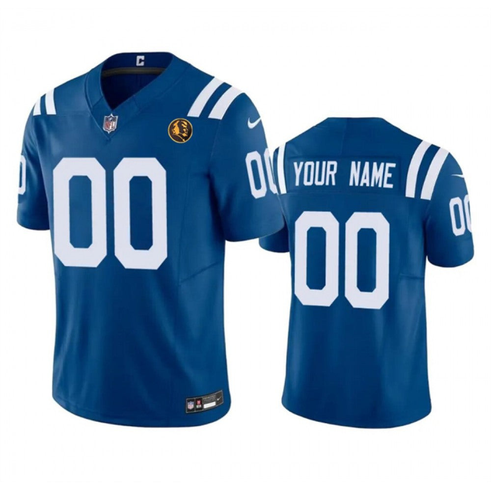 Men's Indianapolis Colts Active Player Custom Blue 2023 F.U.S.E. With John Madden Patch Vapor Limited Stitched Football Jersey 