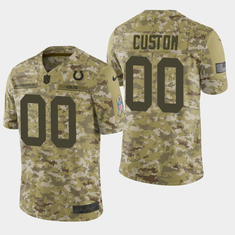 Men's Indianapolis Colts Customized Camo Salute To Service NFL Stitched Limited Jersey 