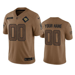 Men's Jacksonville Jaguars Active Player Custom 2023 Brown Salute To Service Vapor Untouchable Limited Stitched Jersey 