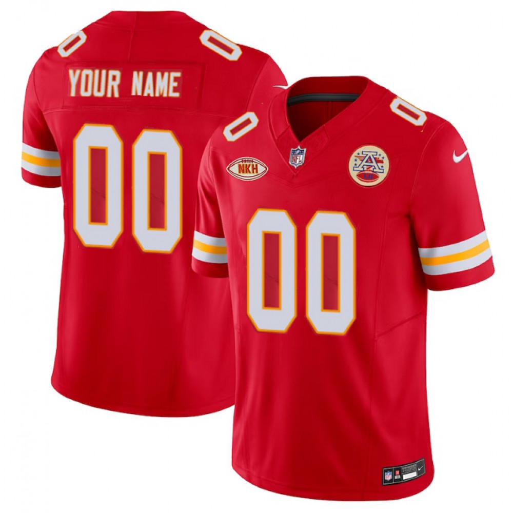 Men's Kansas City Chiefs Active Player Custom Red 2023 F.U.S.E. With "NKH" Patch Vapor Untouchable Limited Stitched Jersey 