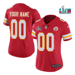 Women's Kansas City Chiefs Active Player Custom Red Super Bowl LVII Patch Vapor Stitched Jersey(Run Small) 