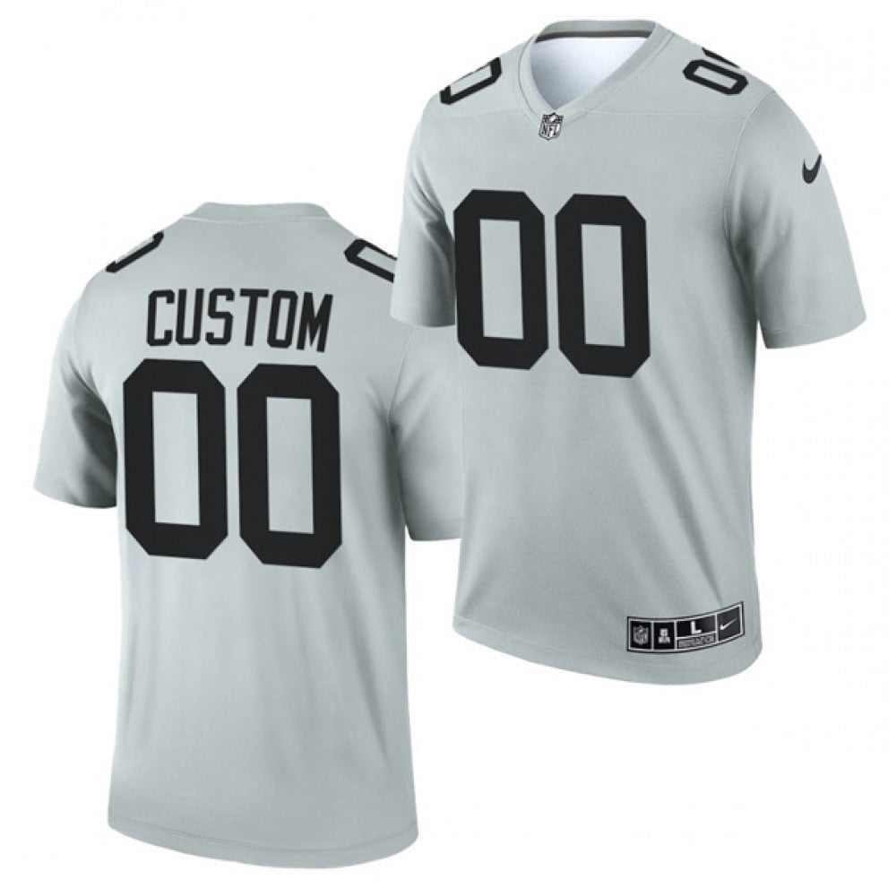 Men's Las Vegas Raiders ACTIVE PLAYER Custom 2021 Gray Inverted Legend Stitched Jersey 