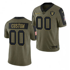Men's Las Vegas Raiders ACTIVE PLAYER Custom 2021 Olive Salute To Service Limited Stitched Jersey 