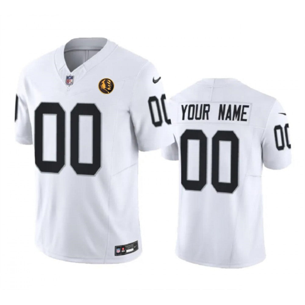 Men's Las Vegas Raiders Active Player Custom White 2023 F.U.S.E. With John Madden Patch Vapor Limited Stitched Football Jersey 