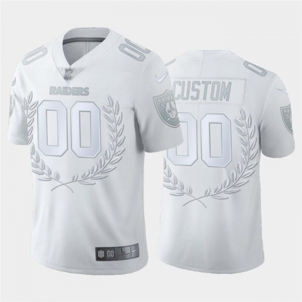 Men's Las Vegas Raiders Customized White MVP Stitched Limited Jersey 