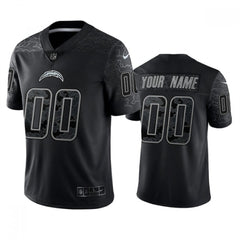 Men's Los Angeles Chargers Active Player Custom Black Reflective Limited Stitched Football Jersey 