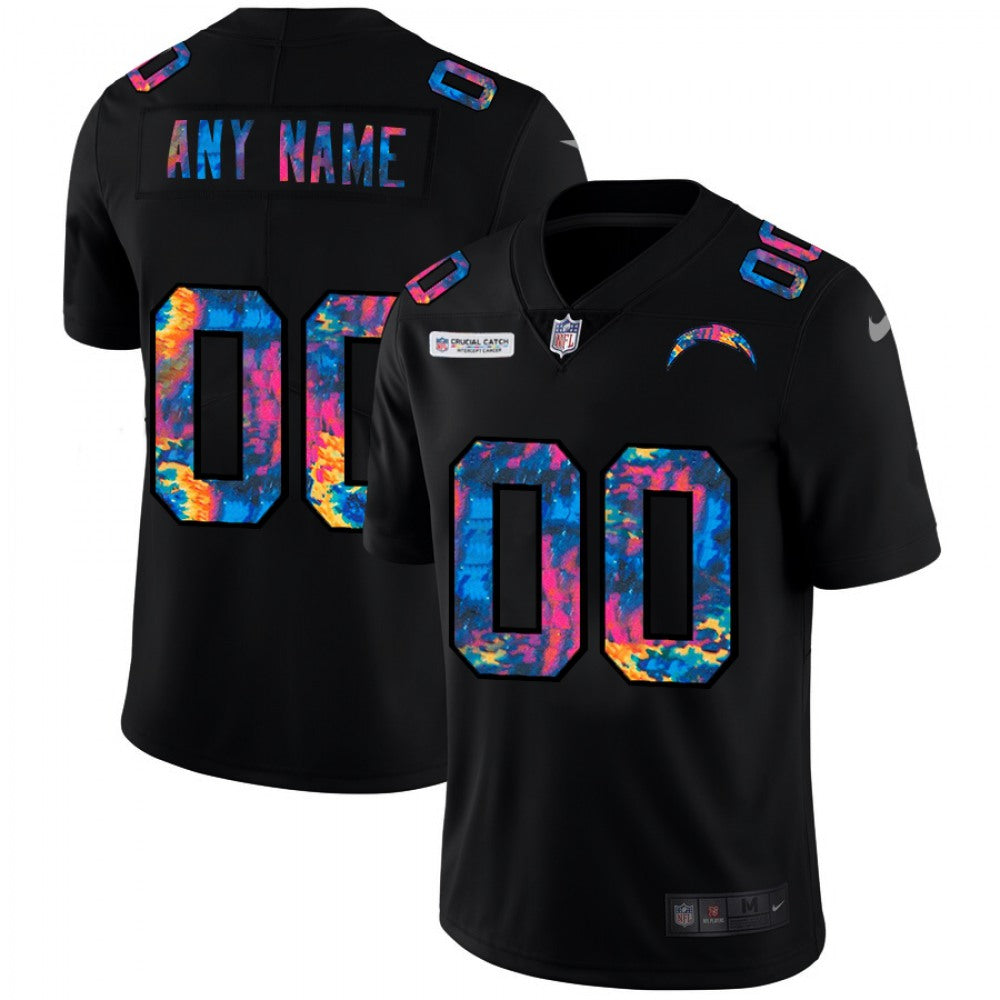 Men's Los Angeles Chargers ACTIVE PLAYER Custom 2020 Black Crucial Catch Limited Stitched Jersey 