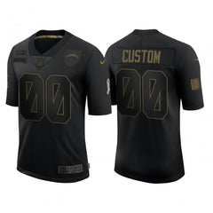 Men's Los Angeles Chargers Customized 2020 Black Salute To Service Limited Stitched Jersey 