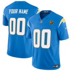 Men's Los Angeles Chargers Active Player Custom Light Blue 2023 F.U.S.E. With John Madden Patch Vapor Limited Stitched Football Jersey 