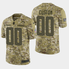 Men's Los Angeles Chargers Customized Camo Salute To Service NFL Stitched Limited Jersey 