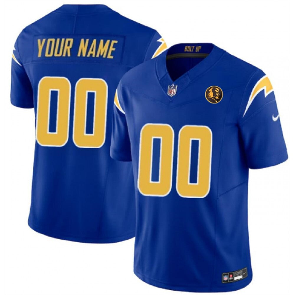Men's Los Angeles Chargers Active Player Custom Royal 2023 F.U.S.E. With John Madden Patch Vapor Limited Stitched Football Jersey 