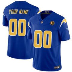 Men's Los Angeles Chargers Active Player Custom Royal 2023 F.U.S.E. With John Madden Patch Vapor Limited Stitched Football Jersey 