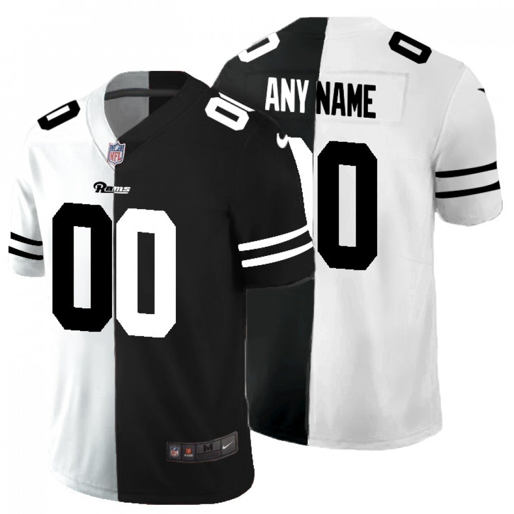 Men's Los Angeles Rams ACTIVE PLAYER Custom Black & White Split Limited Stitched Jersey 