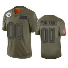 Men's Los Angeles Rams Customized 2019 Camo Salute To Service NFL Stitched Limited Jersey 
