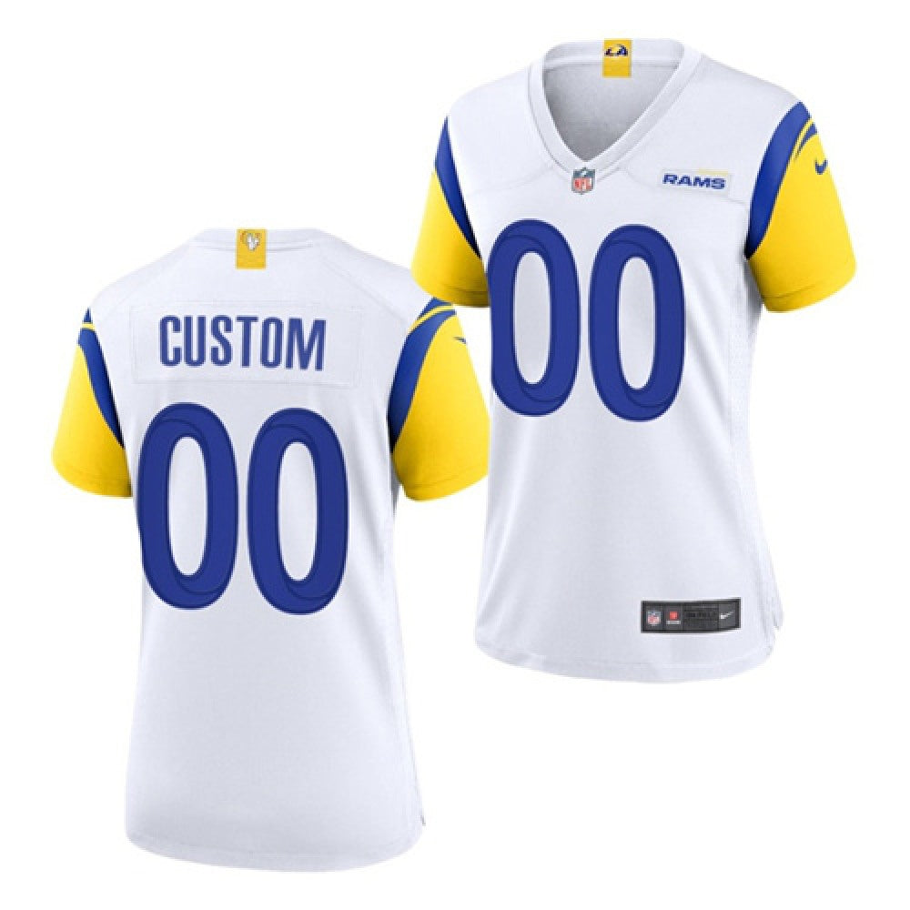 Women's Los Angeles Rams Customized 2021 White Vapor Untouchable Limited Alternate Stitched Jersey(Run Small) 