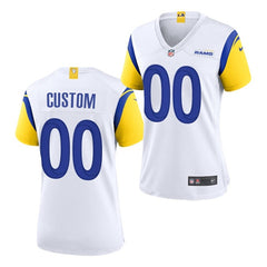 Women's Los Angeles Rams Customized 2021 White Vapor Untouchable Limited Alternate Stitched Jersey(Run Small) 