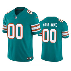 Men's Miami Dolphins Active Player Custom Aqua 2023 F.U.S.E Vapor Limited Stitched Football Jersey 