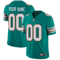 Men's Miami Dolphins Customized Aqua Green Alternate Vapor Untouchable NFL Stitched Limited Jersey 