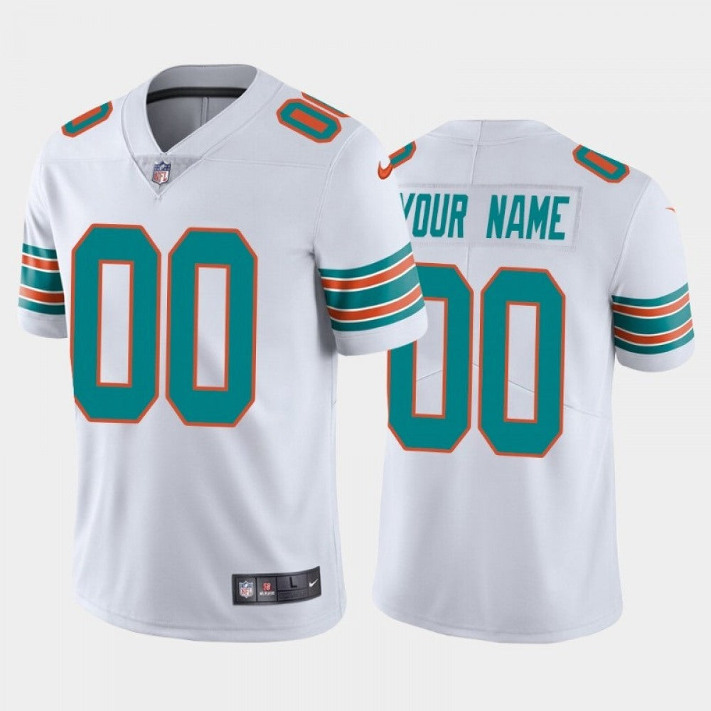 Men's Miami Dolphins Customized White Vapor Untouchable NFL Stitched Jersey 