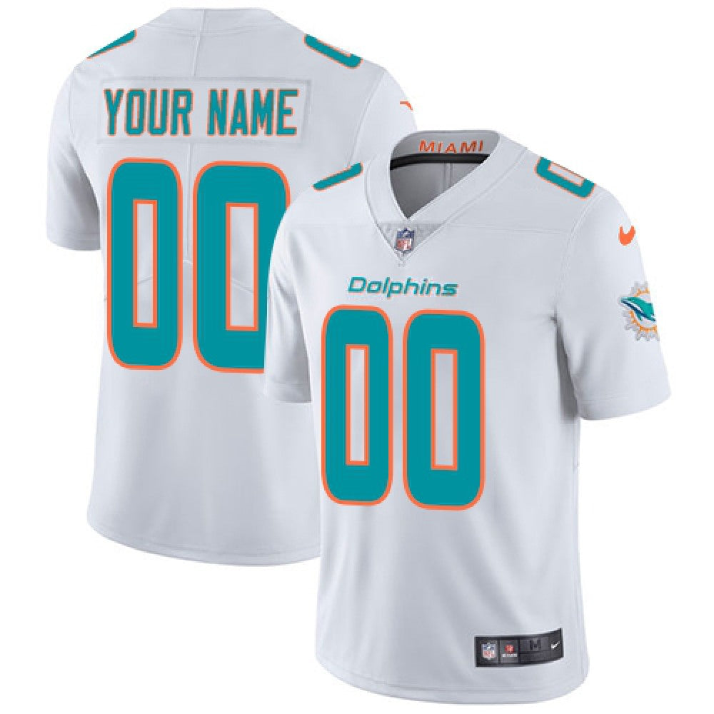 Men's Miami Dolphins Customized White Vapor Untouchable NFL Stitched Limited Jersey 