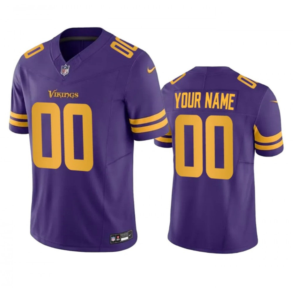 Men's Minnesota Vikings Active Player Custom Purple 2023 F.U.S.E. Color Rush Stitched Jersey 