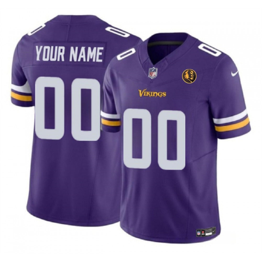 Men's Minnesota Vikings Active Player Custom Purple 2023 F.U.S.E. With John Madden Patch Vapor Limited Stitched Football Jersey 