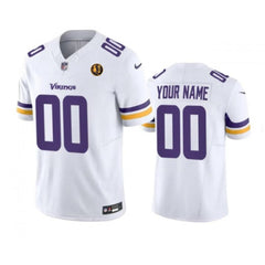 Men's Minnesota Vikings Active Player Custom White 2023 F.U.S.E. With John Madden Patch Vapor Limited Stitched Football Jersey 