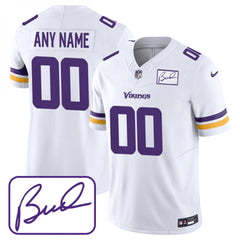 Men's Minnesota Vikings Active Player Custom White 2023 F.U.S.E. Bud Grant patch Limited Stitched Jersey 