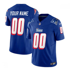 Men's New England Patriots Active Player Custom Blue 2023 F.U.S.E. Throwback Limited Stitched Football Jersey 