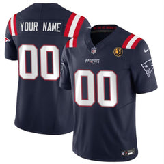 Men's New England Patriots Active Player Custom Navy 2023 F.U.S.E. With John Madden Patch Vapor Limited Stitched Football Jersey 