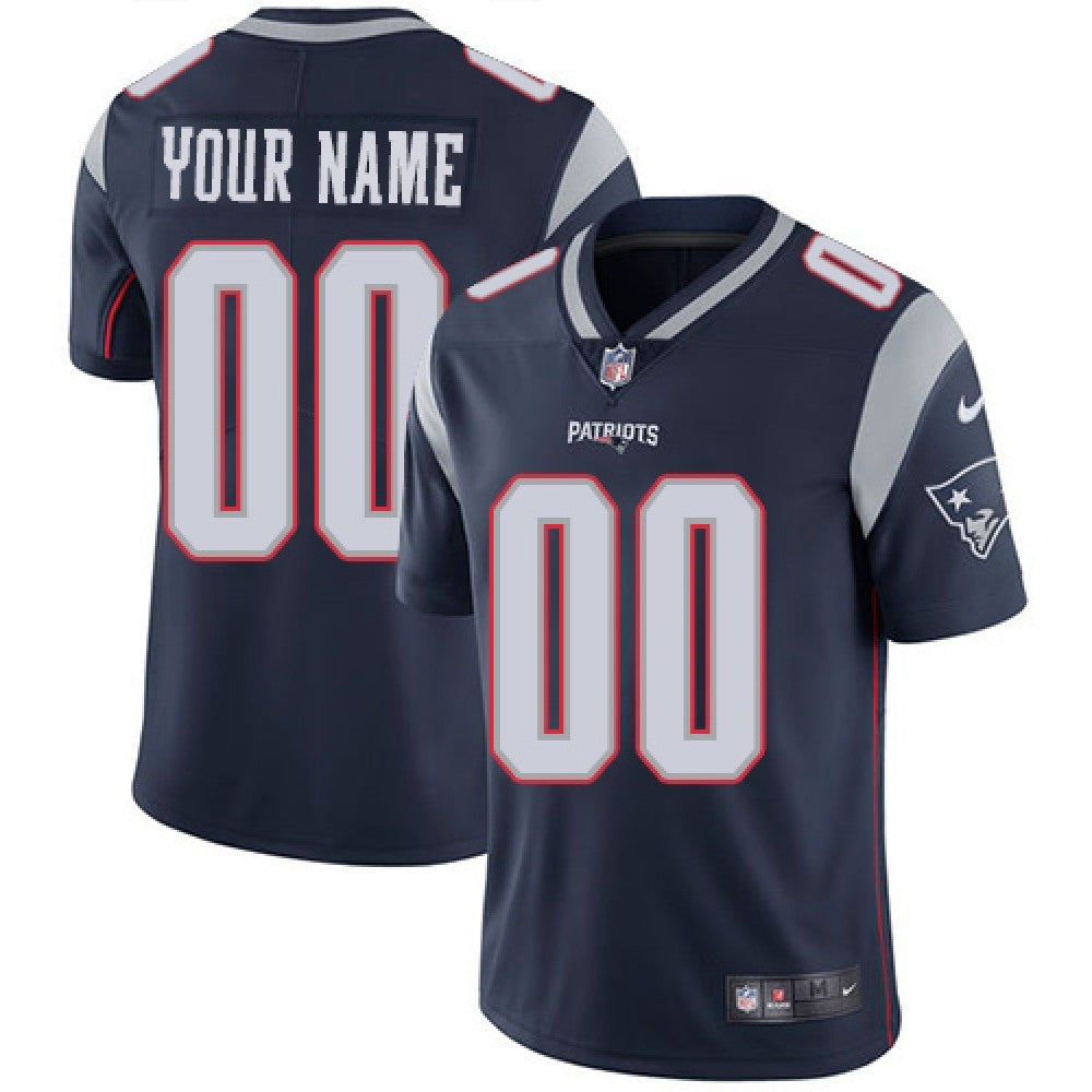 Men's New England Patriots Customized Navy Blue Team Color Vapor Untouchable Limited NFL Stitched Jersey 