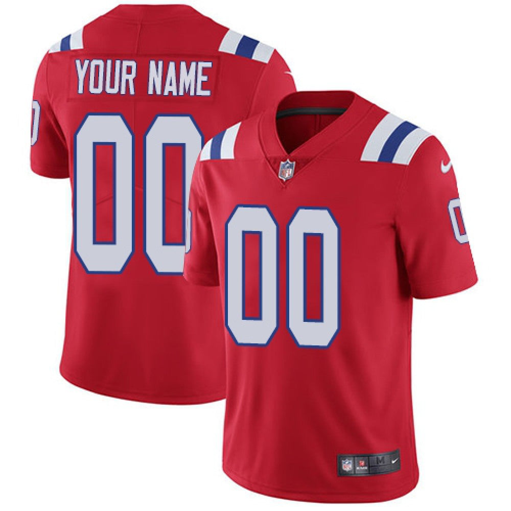 Men's New England Patriots Customized Red Alternate Vapor Untouchable NFL Stitched Limited Jersey 
