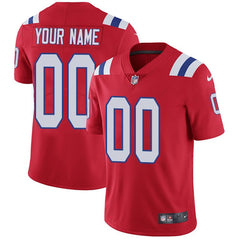 Men's New England Patriots Customized Red Alternate Vapor Untouchable NFL Stitched Limited Jersey 