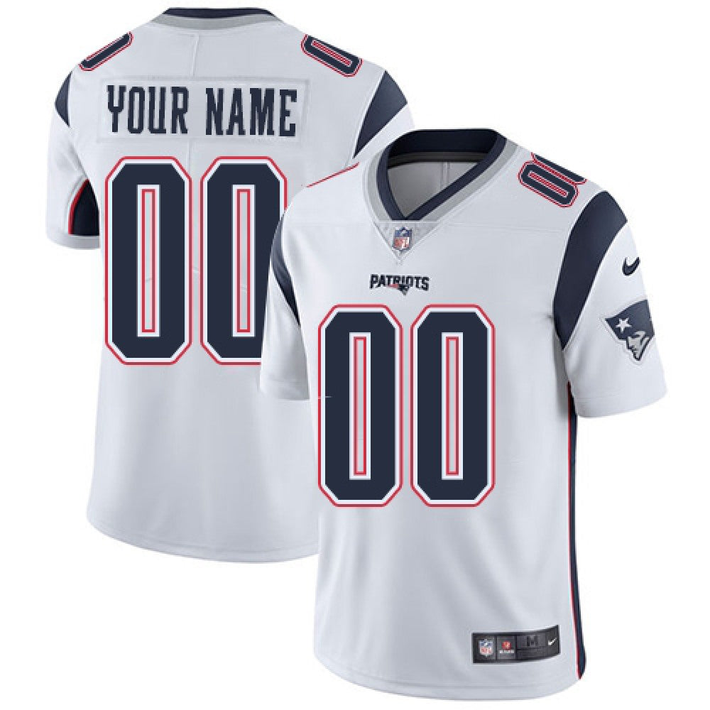 Men's New England Patriots Customized White Vapor Untouchable NFL Stitched Limited Jersey 
