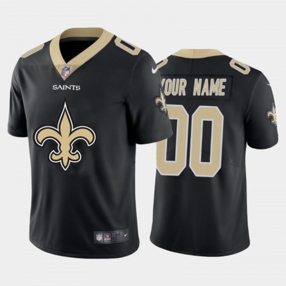 Men's New Orleans Saints Customized Black 2020 Team Big Logo Stitched Limited Jersey 