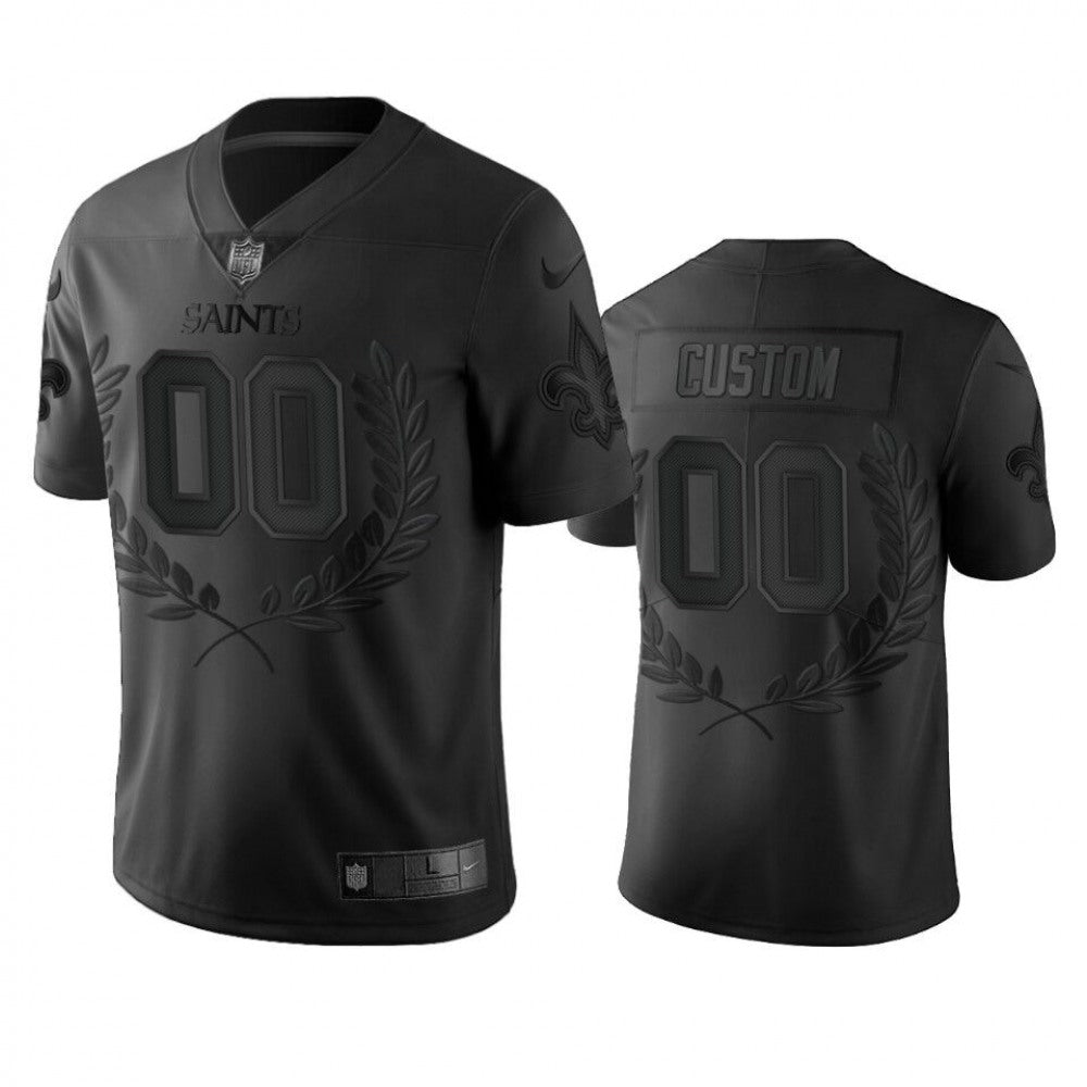 Men's New Orleans Saints Customized Black MVP Stitched Limited Jersey 