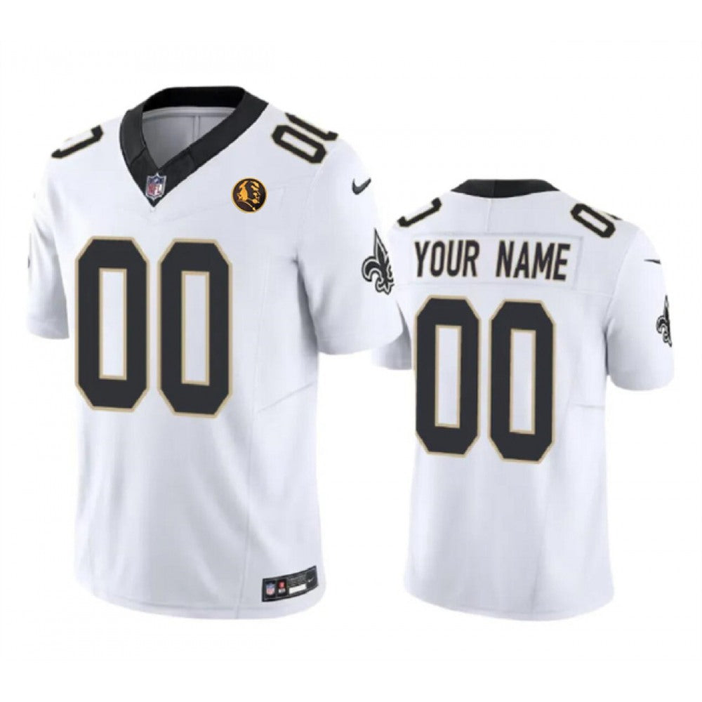 Men's New Orleans Saints Active Player Custom White 2023 F.U.S.E. With John Madden Patch Vapor Limited Stitched Football Jersey 