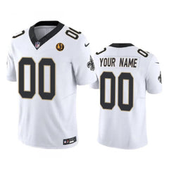 Men's New Orleans Saints Active Player Custom White 2023 F.U.S.E. With John Madden Patch Vapor Limited Stitched Football Jersey 