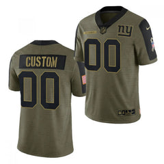 Men's New York Giants ACTIVE PLAYER Custom 2021 Olive Salute To Service Limited Stitched Jersey 