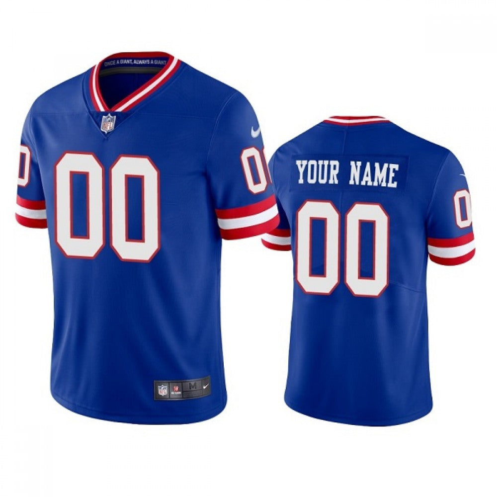 Men's New York Giants Customized Royal Vapor Untouchable Classic Retired Player Stitched Jersey 
