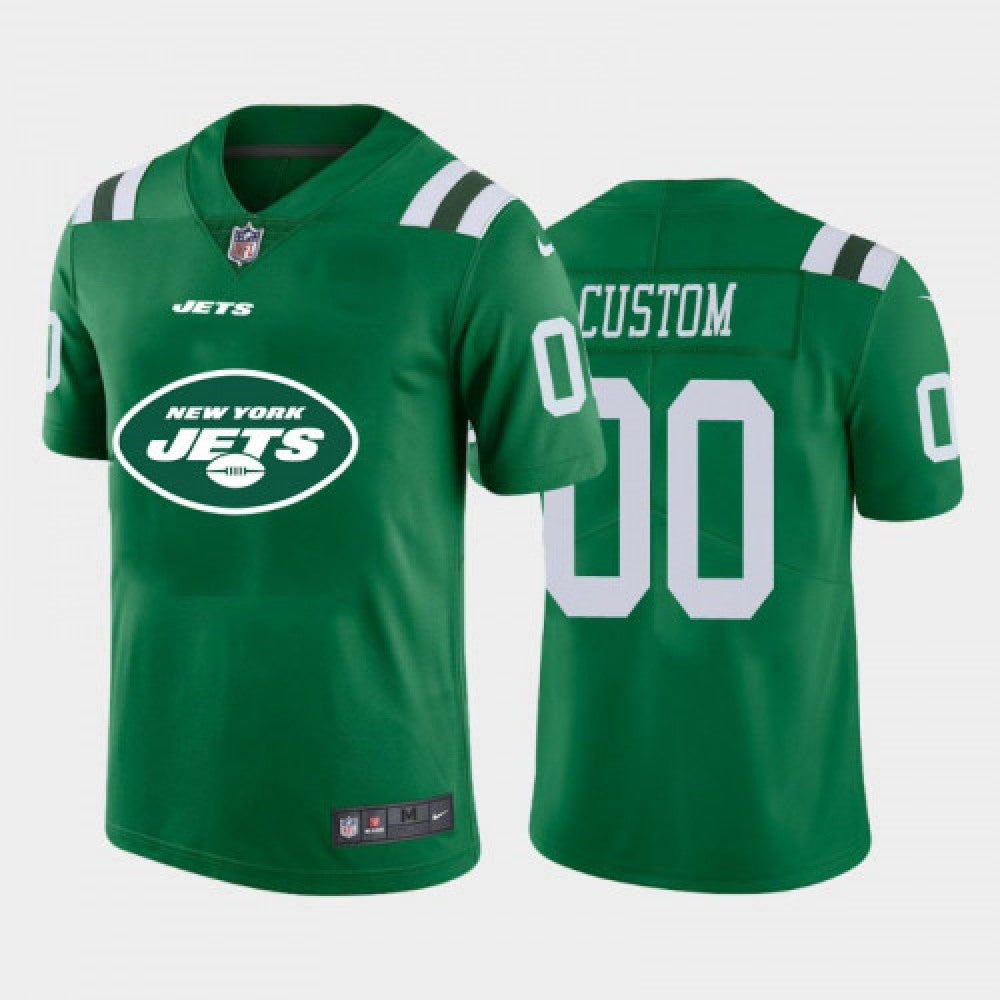 Men's New York Jets Customized Black 2020 Team Big Logo Stitched Limited Jersey 