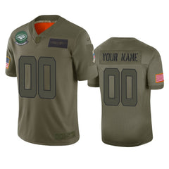 Men's New York Jets Customized 2019 Camo Salute To Service NFL Stitched Limited Jersey 