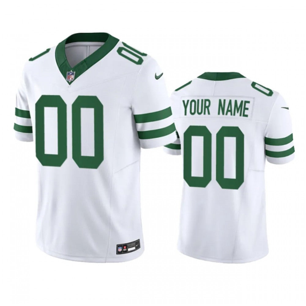 Men's New York Jets ACTIVE PLAYER Custom White 2023 F.U.S.E. Vapor Limited Throwback Stitched Football Jersey 