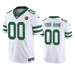 Men's New York Jets Active Player Custom White 2023 F.U.S.E. Throwback With John Madden Patch Vapor Limited Stitched Football Jersey 